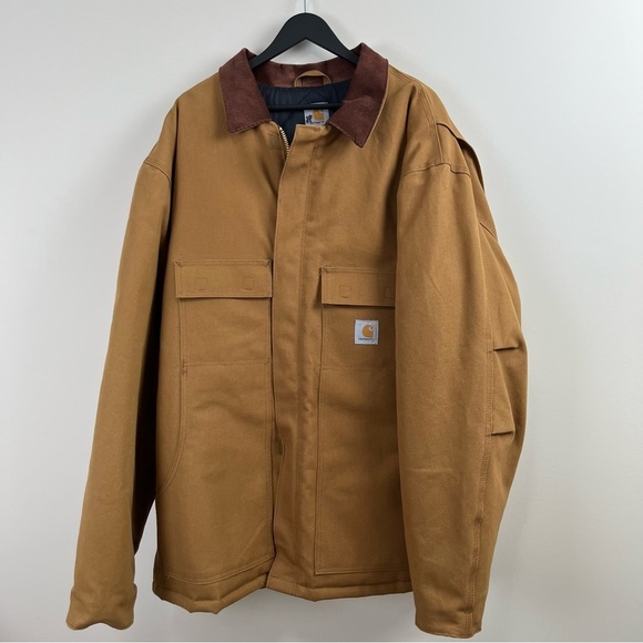 NWT Carhartt C003 Loose Fit Firm Duck Insulated Traditional Coat, Brown, 2XL - Picture 4 of 14